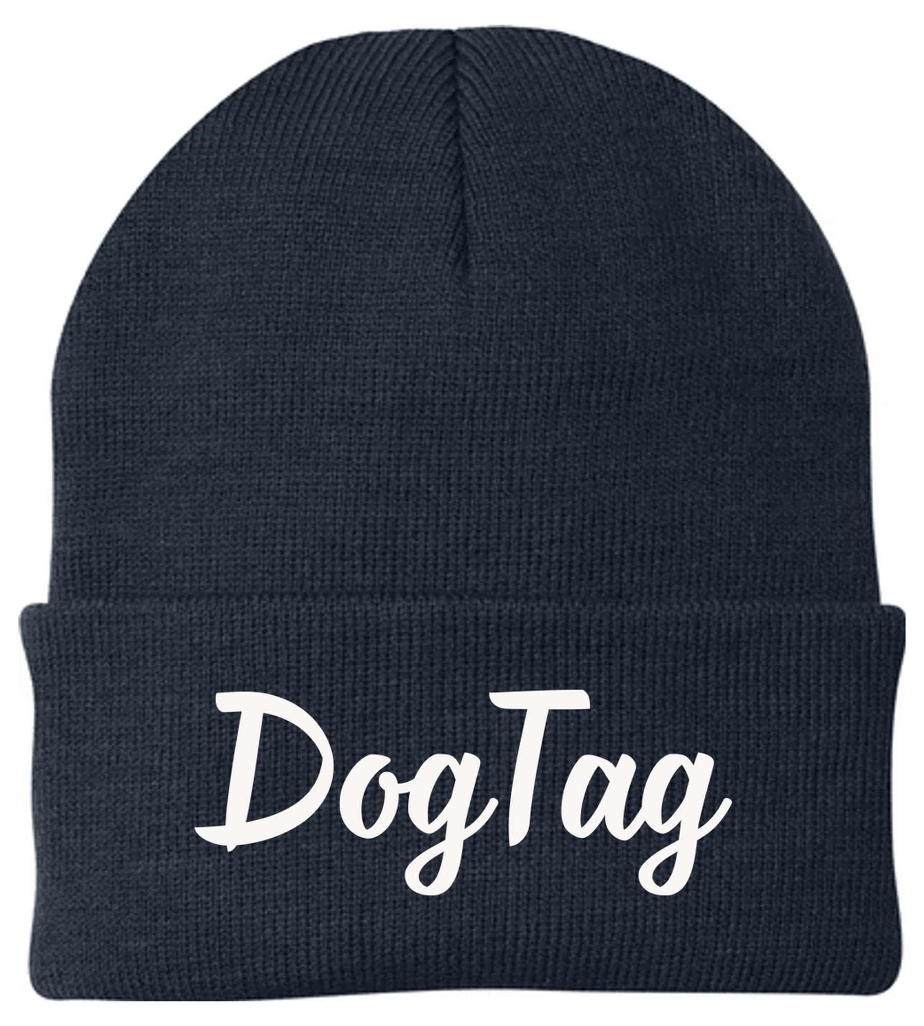 Port & Company Knit Cap Navy with DogTag